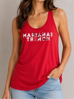 Marianas Trench Band Tank Top Next Level Racerback Graphic Red Large